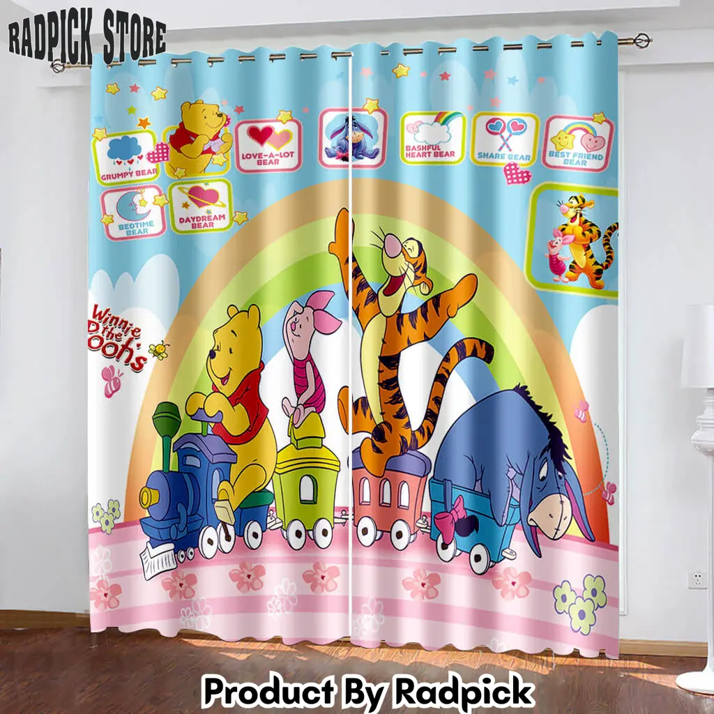 Winniethe pooh curtains blackout window treatments drapes room decoration  rp151